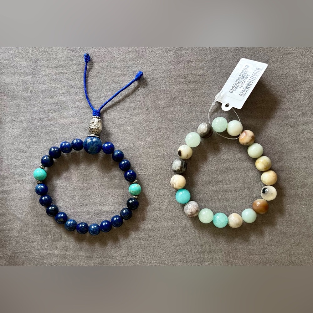 Stunning Natural Lapis Stone Bracelet Pair ✨